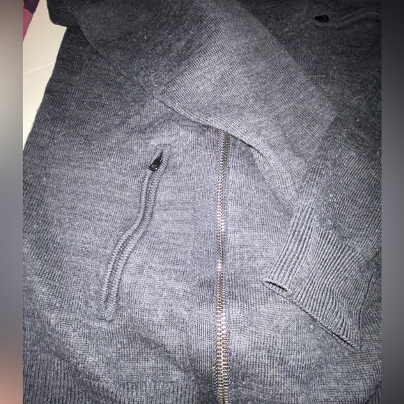 Armani Exchange A/X ASYMETRIC ZIPPERED SWEATER Medium Black Full Zip BB-7 - Picture 3 of 5